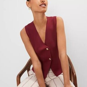Ann Taylor Burgundy Sleeveless Blouse